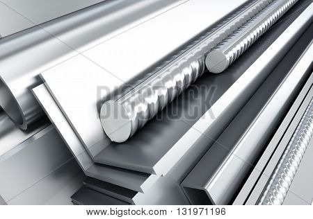 metal products. 3d Illustrations background 3d, rendering,