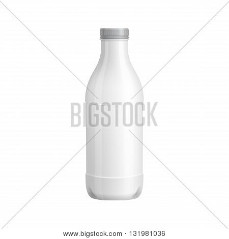 Plastic bottle template. Milk, yogurt or juice packaging. Blank bottle packaging isolated on white background. Package template. Realistic 3d bottle pack mockup. Plastic packaging layout. Drink plastic bottle. Packaging for design. Milk or juice pack.