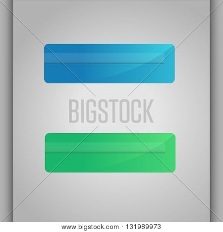 Two elegant banners with blank box for optional text.