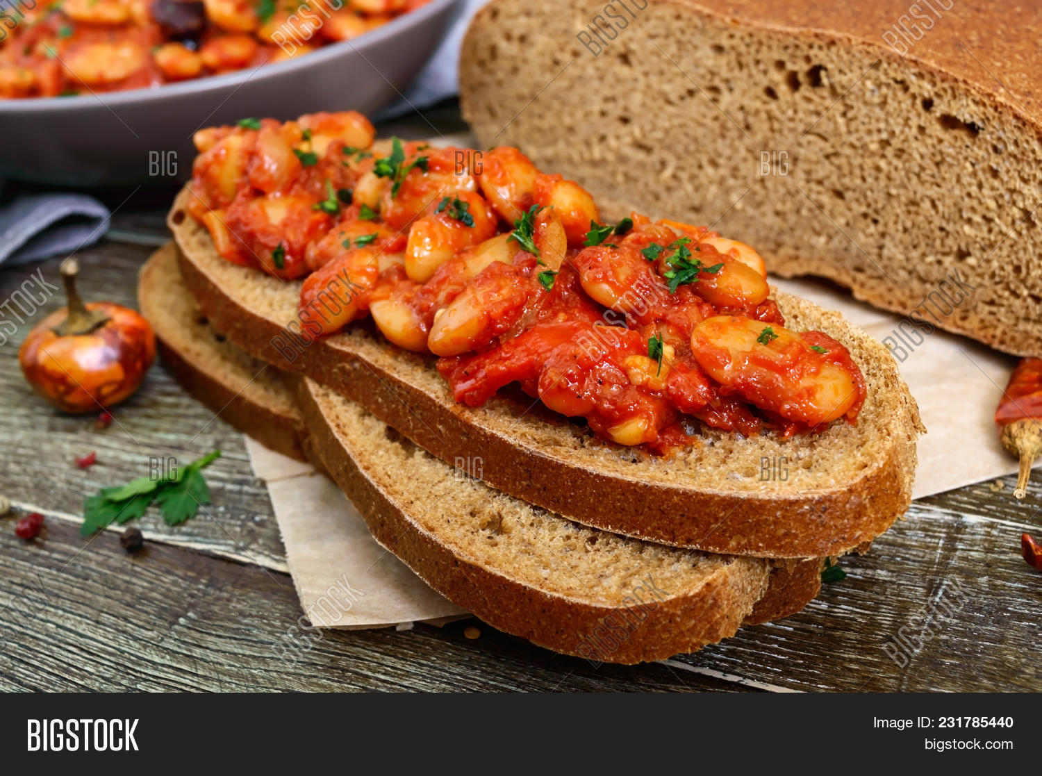 Piece Rye Bread Beans Image & Photo (Free Trial) Bigstock