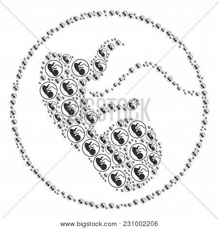 Prenatal Pattern Created In The Group Of Prenatal Pictograms. Vector Iconized Composition Created Wi