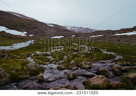 Wild Nordic Nature During Hike Across Norway
