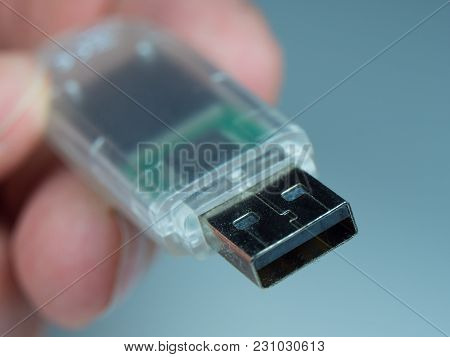 Usb Stick - Flash Memory Stick In A Close Up Shot - Close Up Shot