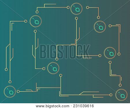 Siacoin Blockchain Cryptocurrency Technology Background Vector Illustration