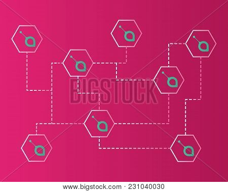Siacoin Blockchain Cryptocurrency Networking Background Vector Illustration