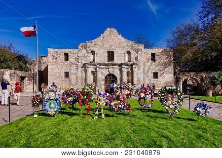 San Antonio, Usa, 2018.03.06.: On March 6, 2018 The 182. Anniversary Of The Battle At The Alamo Was 