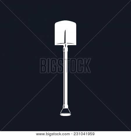 Silhouette Of Spade On A Black Background, Industrial Tool , Vector Illustration