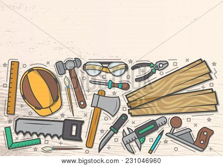 Woodworker Top View Image Photo Free Trial Bigstock