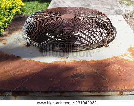 The Rusty Air Condition Ac Unit Outside