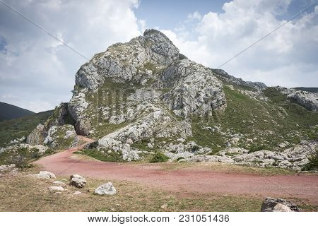 Limestone Mountains In Saliencia Valley, Somiedo Nature Reserve. It Is Located In The Central Area O