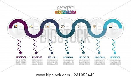 7 Parts Infographic Design Vector And Marketing Icons Can Be Used For Workflow Layout, Diagram, Repo