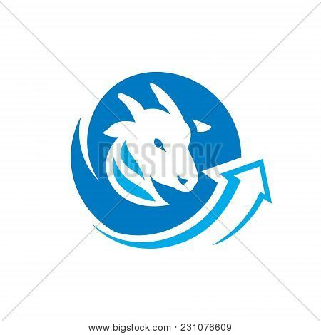 Nanny-goat Head Symbol Isolated On White Background