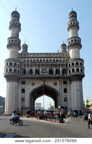 Charminar, Hyderabad, India - 22 October 2015 : Charminar Monument In Hyderabad, India