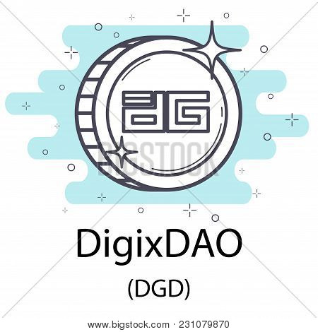 White Digixdao Cryptocurrency Coin Isolated On White Background
