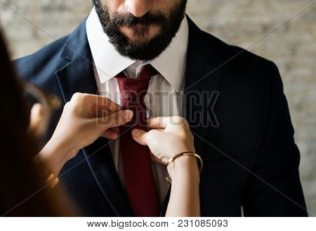 Classy mann dressing up