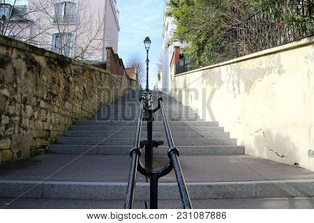 Cityscape Stairs Giving Acces To A Street