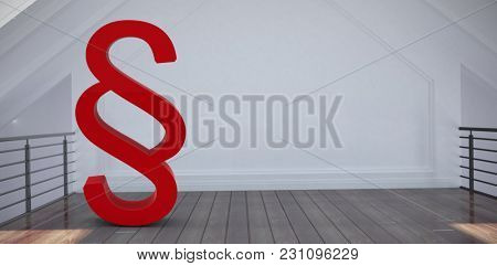 Vector icon of section symbol against modern room