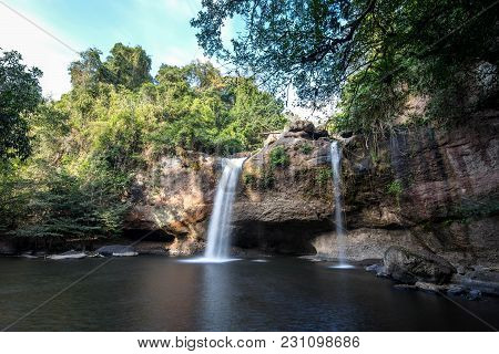 Haew Suwat Waterfall  At Khao Yai National Park  Nakhon Ratchasima Povince , Landscape Thailand