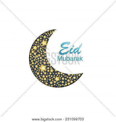 Greeting Card Template Islamic Vector Design For Eid Mubarak - Translation Of Text : Eid Mubarak - B