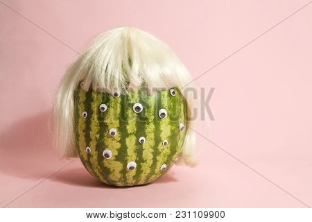 Freak Watermelon Wearing A Wig