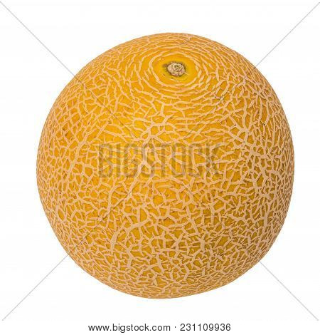 Fresh Galia Melon Isolated On A White Background.