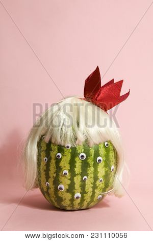 Freak Watermelon Wearing A Wig