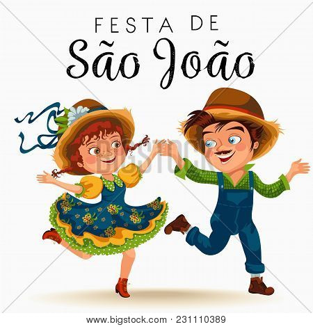 Young Man And Woman Dancing Salsa On Festivals Celebrated In Portugal Festa De Sao Joao, Girl In Str