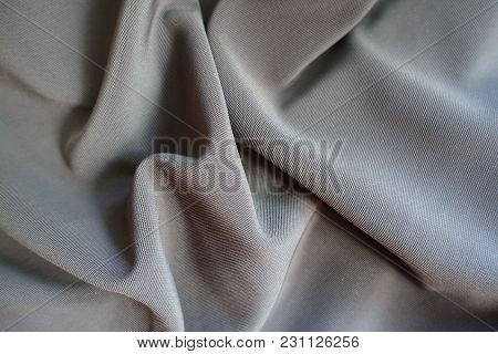 Jammed Dark Grey Viscose, Cotton And Polyester Fabric