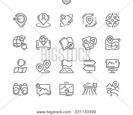 Navigation Well-crafted Pixel Perfect Vector Thin Line Icons 30 2x Grid For Web Graphics And Apps. S