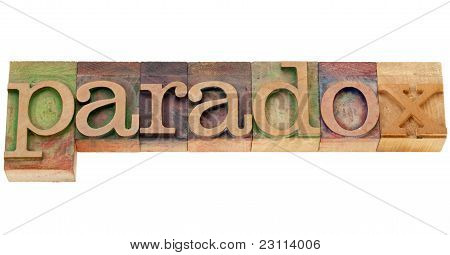 Paradoks ord i bogtryk Type