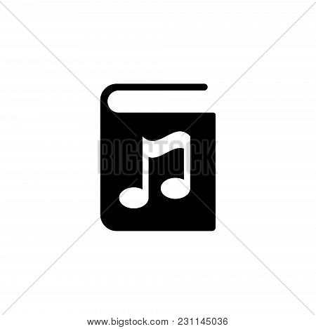 Audio Book. Flat Vector Icon. Simple Black Symbol On White Background