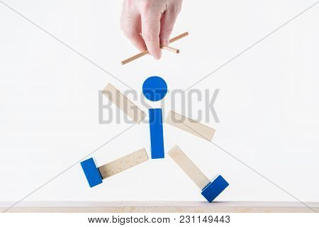 The Concept Of Business Manipulating, Control Of People, Hypnosis. Abstract Man Marionette Controlle