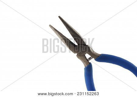 A Isolated Needle Nose Pliers Over White