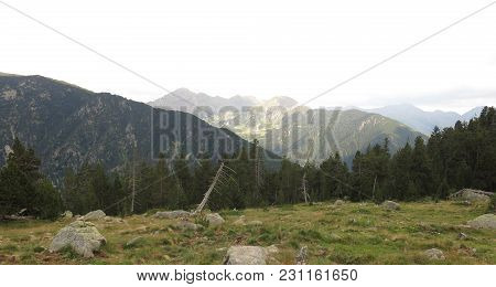 Amazing View Of Llubriqueto Valley In National Park Aiguestortes In Catalonia, Spain