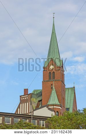 The Gustav Adolf Church (german: Schwedische Gustaf-adolfskirche) In Hamburg-neustadt, Germany. It W