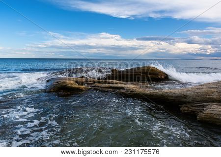 Seascape At Black Sea Coast Near Ravda Village, Bulgaria.