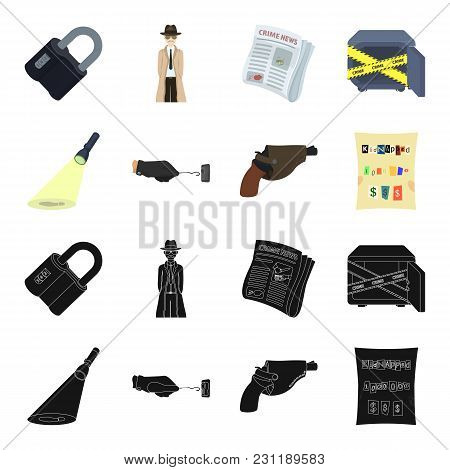 The Detective S Flashlight Illuminates The Footprint, The Criminal S Hand With The Master Key, A Pis