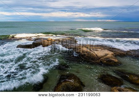 Colorful Black Sea Seascape Near Ravda Village, Bulgaria.