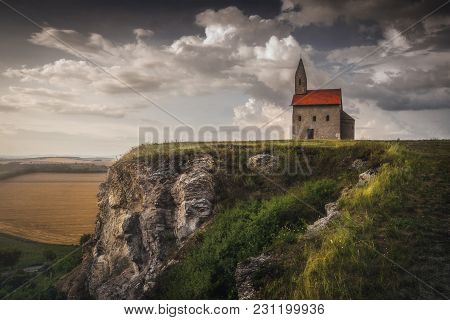 Old Roman Catholic Church Of St. Michael The Archangel On The Hill In Drazovce, Slovakia