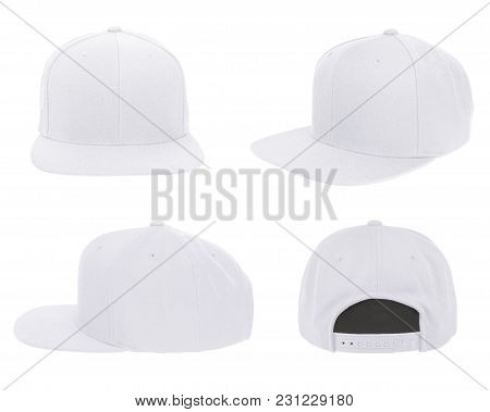 Blank Cap 4 View Color White On White Background