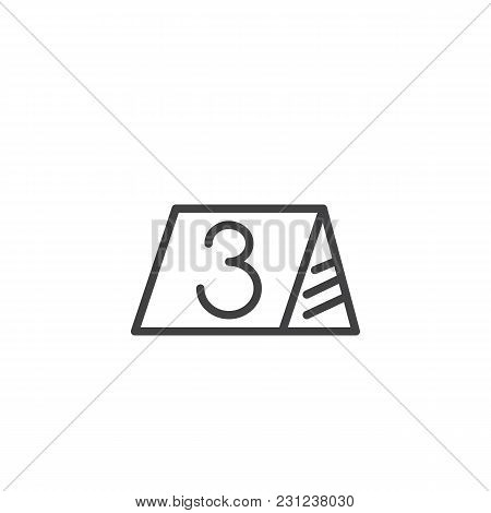 Evidence Board Number 3 Outline Icon. Linear Style Sign For Mobile Concept And Web Design. Simple Li