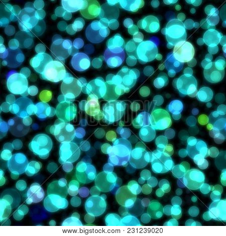 Seamless Glow Bokeh Spray Background. Abstract Colorful Square Pattern With Glitter Particles With D