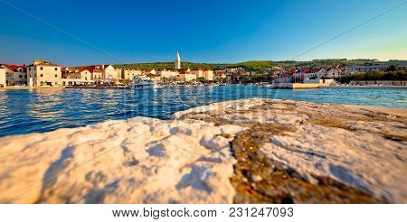 Supetar Waterfront View From Sea, Island Of Brac, Dalmatia, Croatia