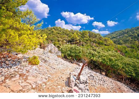 Stone Desert Path Near Pustinja Blaca On Brac Island