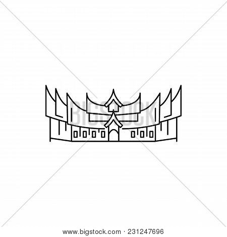 Pagaruyung Palace Icon. Outline Pagaruyung Palace Vector Icon For Web Design Isolated On White Backg