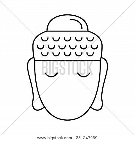 Buddha Head Icon. Outline Buddha Head Vector Icon For Web Design Isolated On White Background