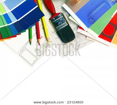 campioni di colore e piani isolate on white con tracciato di ritaglio