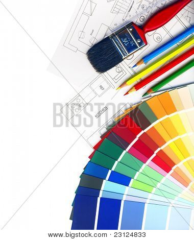 campioni di colore e piani isolate on white, con Clipping Path