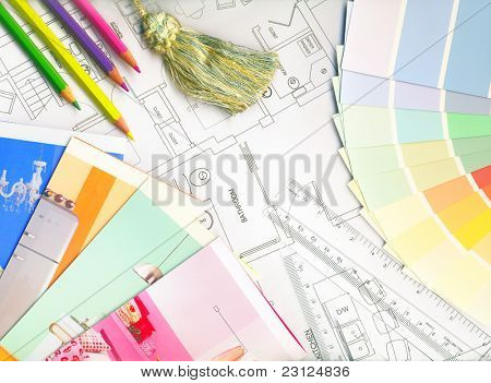 piani e campioni di colore