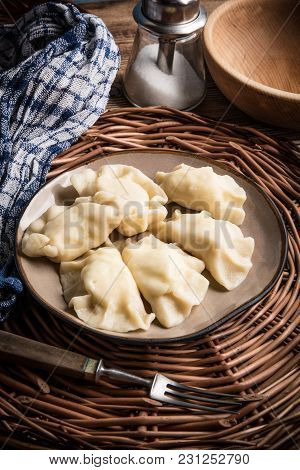 Homemade Dumplings With Cheese.
